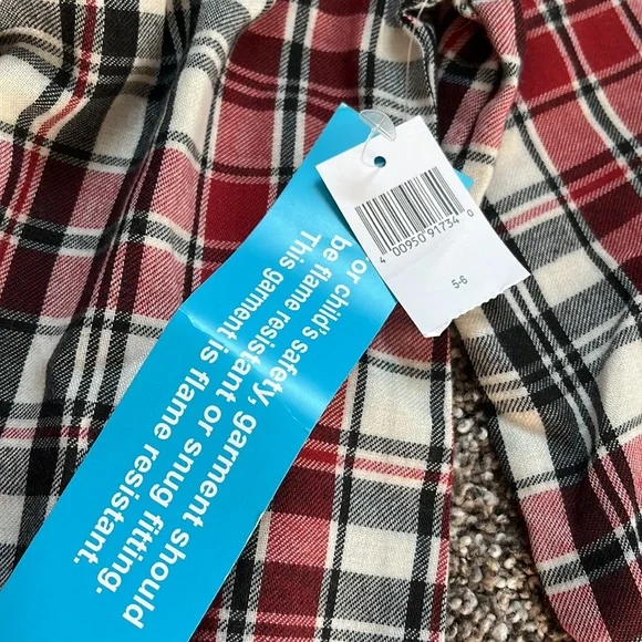 NWT Disney plaid Mickey girls nightgown dress size 5 6 Christmas holiday festive - Picture 4 of 8
